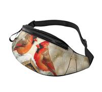 BoltPack Winter Cardinal Birds Print Fanny Pack for Women Men, with Adjustable Strap, Lightweight Waterproof Waist Bag for Sport Walking Running