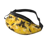 BoltPack Yellow Camo Print Fanny Pack for Women Men, with Adjustable Strap, Lightweight Waterproof Waist Bag for Sport Walking Running