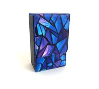 Boltquan Tarot Card Holder with Blue Interior - Fold-Top Case with Magnetic Lid Closure - Fits Standard Tarot Decks - Outer Dimensions 5.39 x 3.38 x 2 Inches (Prismara)