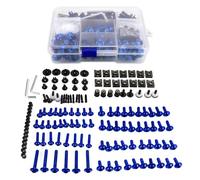 Bolts and Nuts Kit Compatible With For ZX12R For ZX14R For ER5 Fairing For Bolt Kit Windshield Helmet Screws Nuts And Bolts Assorted Set(Blue)