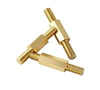 Bolts Double Headed Hex Brass Standoff Spacer M3 M4 Double-Ended Threaded Stud Spacing Screws(12mm (15pcs),M3 (thread 6mm))