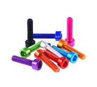 Bolts Hex Screws,Self Tapping Screws,10 Round Head Hex Head Bolts 12 M3 M4 M5 M6 Colored Aluminum Hex Head Machine Screws(Green,M5x25)