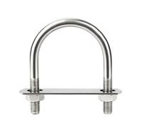 Bolts with Plate Nuts Round U Shape Pipe Clamp Clip Tube Holder(M6x33x53 4sets)