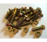 Boltstore 30-Piece 3/8" UNC Nut and Bolt Assortment, 15 Bolts with 15 Nuts, 16 tpi, Yellow Zinc, Hex Head, General-Purpose Mechanical Fasteners