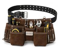 BOLTWORK Leather Tool Pouch Nail Pouch PRO Heavy Bag Organizer Hands Tools with Adjustable Waist Nylon Belt Metal Buckle to fit Small to XXL Waist Size, 1% of Sale Value Will be Donated to Hospital