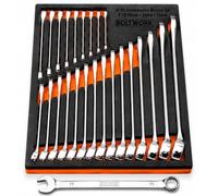 BOLTWORK Spanner Set 25 Combination Open and Bi-Hexagonal Spanner Set, Drop Forged 6 to 28, 30, 32mm Metric Sizes Supplied in Heavy Storage Eva Foam Tray