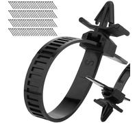 Boltza Push Mount Releasable Cable Ties, 150mm x 8mm Black Nylon Zip Ties, Reusable Zip Ties with Panel Clip, Cable Tie Mount for Secure Wire Management (100)