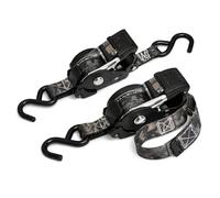 Boltza® Ratchet Strap Kit 2 Pack, 2.5cm (25mm) x 3.65m Manual Retractable Tie Down Straps with S Hooks, 227kg Working Load (680kg Breaking Strength), Cargo Securing