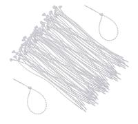 Boltza® Reusable Beaded Cable Ties 100mm (Natural, Pack of 100) - Releasable Twist-Lock Wire Ties for Cables, Commerce & Garden