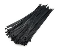 Boltza® Round Head Cable Ties 7.6mm x 400mm Black - Heavy-Duty UV-Resistant Nylon Zip Ties (100)