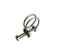 Boltza Stainless Steel Double Wire Hose Clips 18-22mm Pond Pipe Screw Tight Koi Fish Fitting Filter Pump Clamp x10