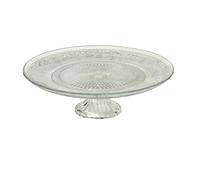 Boltze Platter, Serving Platter Relief from Glass with Stand, Diameter Approx. 25 cm