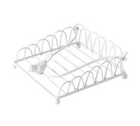 Boltze Ria 1021429 Napkin Holder Set of 2 White Metal Iron Square Shape