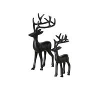 BOLTZE Thielo Figure (2 Pieces, Height 25-35 cm, Colour Black, Elk Figure, Decorative Figure, Decorative Stand, Decoration) 2037112, Normal