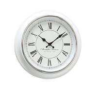 BOLTZE Yella 3453100 Wall Diameter 40 cm Retro Style Vintage Roman Numerals Kitchen/Living Dining Room Analogue Clock, Plastic Metal, White, Universal