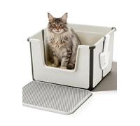 BOLUAMPHC® Large Foldable Cat Litter Boxes for Travel Includes Litter Mat & Scoop，Portable Litter Box for Cats with High Sides for Anti Splashing, Low Entry for Kitty & Old Cat, Easy Clean and Storage