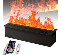BoluDukNN 3D Water Vapour Electric Fireplace,Realistic Atomized Flame, Multi-color LED Flame Effect, Automatic Water Filling, App/Remote/Touch Control 100cm/39.37inch