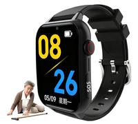 BoluDukNN Elderly Smart Watch,4g Fall Detection Smart Watch with Sos Emergency Button & Gps Tracker,Two-Way Call Safety Wristband,Fall Alarm Watch for Elderly Black