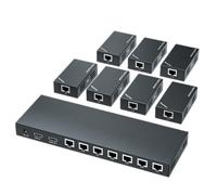 BoluDukNN HDMI Extender Splitter,1080p Multiple Via,Single Cable Cat6/7 Hdcp 2,Support Edid Copy Poc Function 1x71080P60Hz60M