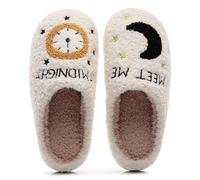bolukets Meet Me at Midnight Slippers for Women Men Unisex Fuzzy Warm House Slippers Soft Plush Cozy Slipper Slip-on Winter House Slippers Midnight Midnight 38-39