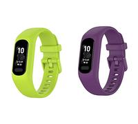 BoLuo 2 Pack of Strap Compatible for Garmin Smart 5 /Garmin Vivosmart 5 Band, Silicone Watch Band Strap,Replacement Bracelet Wristband Wriststrap for Garmin Smart 5 /Garmin Vivosmart 5 (lemon purple)