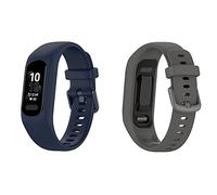 BoLuo 2 Pack of Strap Compatible for Garmin Smart 5 /Garmin Vivosmart 5 Band, Silicone Watch Band Strap,Replacement Bracelet Wristband Wriststrap for Garmin Smart 5 /Garmin Vivosmart 5 (blue grey)