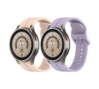 BoLuo 2 Pcs Watch Strap for Galaxy Watch 5 Pro/Galaxy Watch 5 40mm 44mm, Silicone Strap Bracelet Wristband for Galaxy Watch 4 40mm 44mm /Galaxy Watch 4 Classic 42mm 46mm/Watch 3 41mm (pink purple)