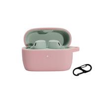 BoLuo Case for Jabra Elite 4 Active with Carabiner, Silicone Anti-fall Earphone Cover Skins Pounch,Protective Cover Shockproof Shell for Jabra Elite 4 Active TWS Wireless Bluetooth Earphone (pink)