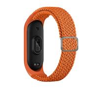 BoLuo Smart Watch Strap compatible for Xiaomi Mi Band 6,Nylon Sport Braided stretch Solo Loop Watch Belt,Replacement Bracelet Wristband Wrist Strap for Xiaomi Mi Band 6 5 4 3 Watch (orange)