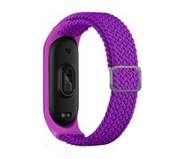 BoLuo Smart Watch Strap compatible for Xiaomi Mi Band 7 / Mi Bnad 6, Nylon Braided stretch Solo Loop Watch Belt, Replacement Bracelet Wristband Strap for Xiaomi Mi Band 7 6 5 4 3 Watch (purple)