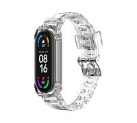 BoLuo Smart Watch Strap for Xiaomi Mi Band 6 5 4 3 Band,Silicone Sport Braided stretch Solo Loop Watch Belt Bracelet Wristband Wrist Strap for Xiaomi Mi Band 6 /Band 5 /Band 4 /Band 3 Watch (Clear)