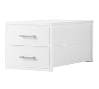 BOLUO Stackable Storage Drawers Narrow Closet Organizers and Storage Fabric White 2 Drawer Dresser for Bedroom Modern