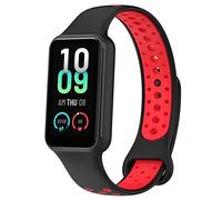 BoLuo Strap Watch for Huami Amazfit Band 7, Replacement Strap Straps Watch Armband Silicone Bracelet Replacement Bracelet Strap Wristband for Huami Amazfit Band 7, Black Red