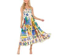 BOLUOBAO Maxi Dresses for Women UK Strappy Floral Boho Dresses for Women UK Square Neck Spaghetti Summer Dresses for Women UK Royal Blue