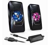 Bolwins P49C Mini Portable Speaker 6W USB Wired 3.5mm LED Backlit Black