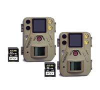 BolyGuard Hunting Camera Pack of 2 37MP 4K Trail Camera with Dual Flash (Red IR & White LED), IP67 Wildlife Game Camera with 1.44 Inch Colour LCD for Outdoor Surveillance Photo Trap