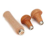BOLYUM 3pcs Wooden File Handle, with Strong Metal Collars, for File Cutting Tool Craft, Wooden File Screwdrivers Hand Drills Handle Replacement Accessories