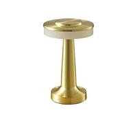 BOLYUM Portable LED Iron Art Table Lamp, Touch Sensor USB Brightness Bedside Lamp, Dumbbell Rechargeable Cordless Table Lamp, for Coffee Bar Restaurant Bedroom Hotel Home Decor (Gold)