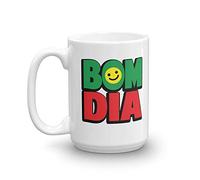 Bom Dia Coffee & Tea Mug, Kitchen Table Décor, Dinnerware, Dishes, Products, Accessories & Novelty Giftables For Portuguese American, Brazilian, European Or Men & Women From Portugal (15oz)