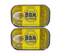 Bom Petisco Solid Tuna in Sunflower Oil 120G Atum Em Posta Em Oleo De Girassol Canned Fish Product of Portugal Pack of 2