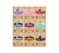BOMAIL 9PCS WWJD Bracelet for Women Men - Adjustable Colorful What Would Jesus Do Woven Wristband Bracelet Religious Christian Bracelet Inspirational Reminder Jewelry, Adjuatable, Nylon, no gemstone