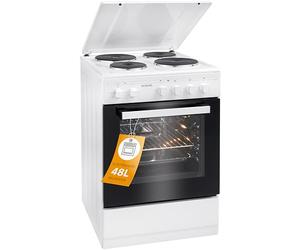 Boman, 4 Hob Electric Hob and 48 L Oven, Width 50 cm, Kitchen with Curfew, Manual Ignition, 4 Fireplaces with Controls, Energy A