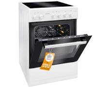 Bomann EHC 7939 Stand Elektroherd, 50 cm breit, 43 L, Glaskeramikkochfeld, 9 Backofen-Funktionen, white (779390)