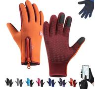 Bomaze Winter Gloves, Nirvanapl Ultimate Waterproof & Windproof Thermal Gloves, Thermal Glove with Touch Screen for Men&Women (Orange,Medium)