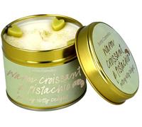 Bomb Cosmetic Scented Candle in Tin - Essential Oils, Vegan Friendly, 30-35 Hour Burn - Relaxing & Long-Lasting Aromatherapy Candle for Home, Travel & Gifting (Warm Croissant & Pistachio)