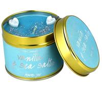 Bomb Cosmetic Scented Candle in Tin - Essential Oils, Vegan Friendly, 30-35 Hour Burn - Relaxing & Long-Lasting Aromatherapy Candle for Home, Travel & Gifting (Vanilla & Sea Salt)