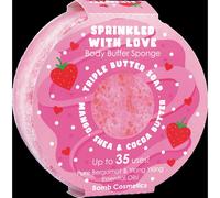 Bomb Cosmetics 2 in 1 Exfoliating & Moisturising Triple Butter Soap Sponge Infused with Love