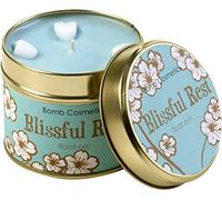 Bomb Cosmetics Blissful Rest Scented Tin Candle With Pure Clary Sage and Lavender Essential Oils, Cruelty Free, Vegan Friendly, 30-35 Hr Burn