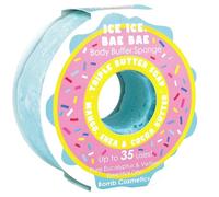 Bomb Cosmetics Body Buffer Soap Infused Sponge 2 in 1 Cleanse Exfoliate Moisturising Triple Butter Soap Sponge with Soap Inside Ice Ice Bae Bae