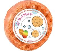Bomb Cosmetics Body Buffer Soap Infused Sponge 2 in 1 Cleanse Exfoliate Moisturising Triple Butter Soap Sponge with Soap Inside Let That Mango